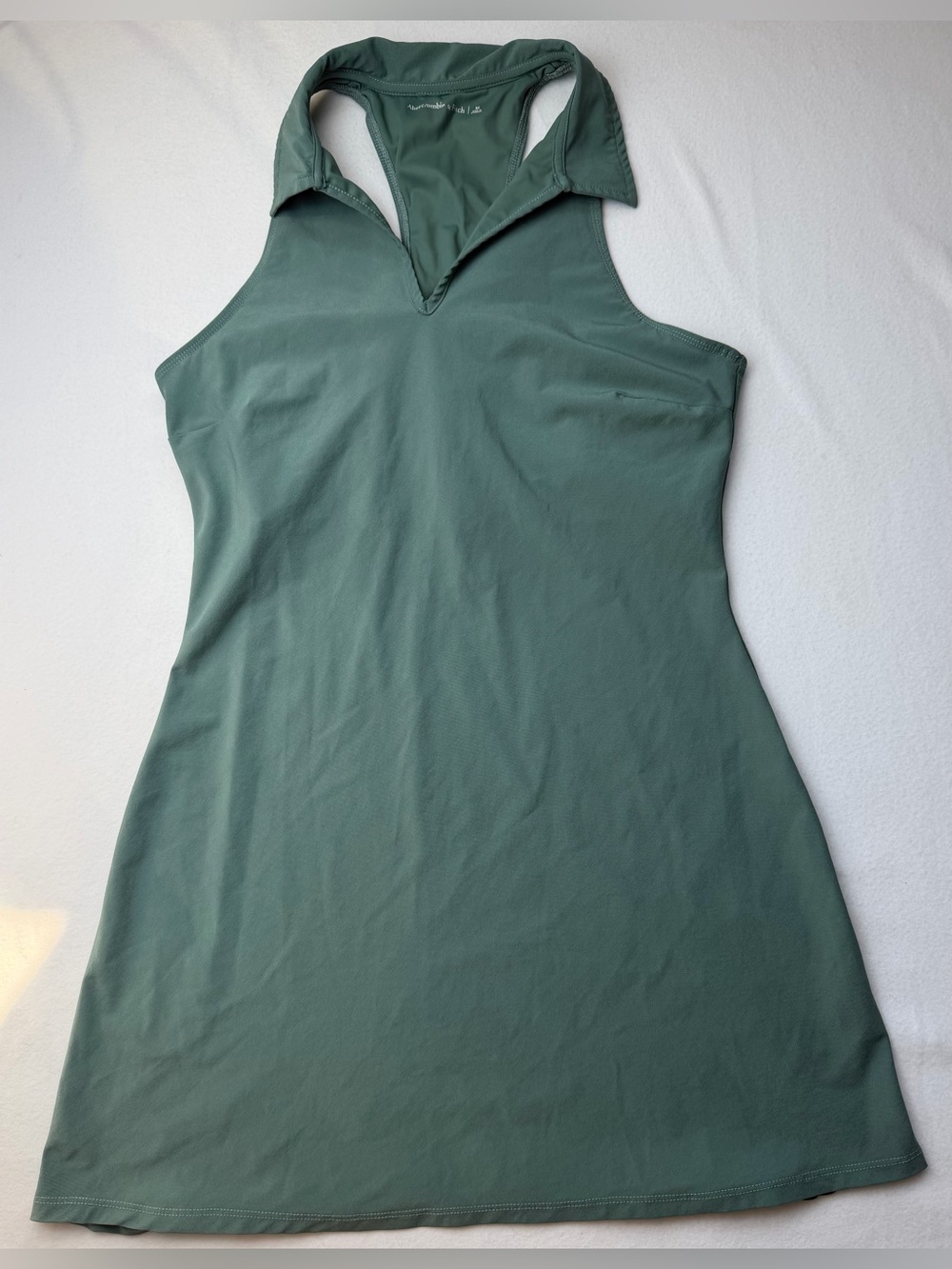 Abercrombie & Fitch Sage Green Halter Collared Mini Dress